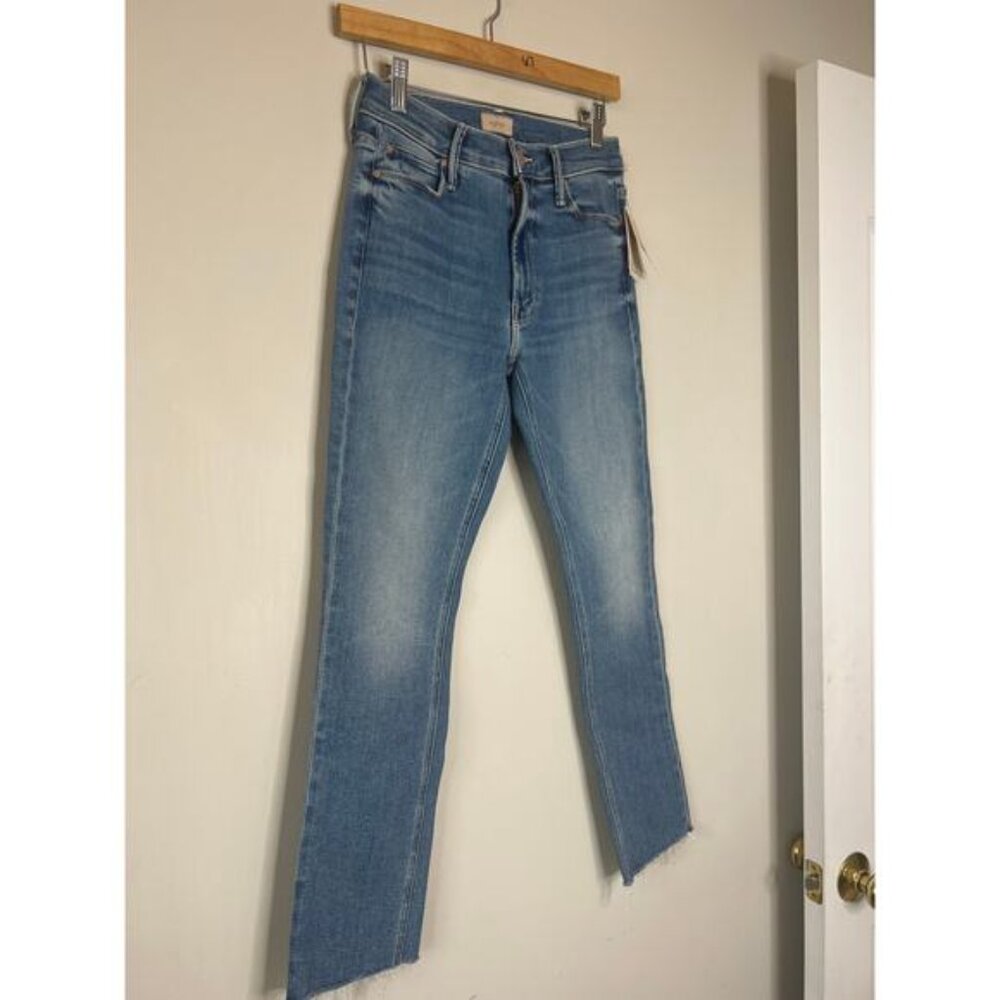 NWT Mother Mid Rise Dazzler Ankle Fray Riding The Cliff Side Jeans Blue Size: 26 - Picture 3 of 10